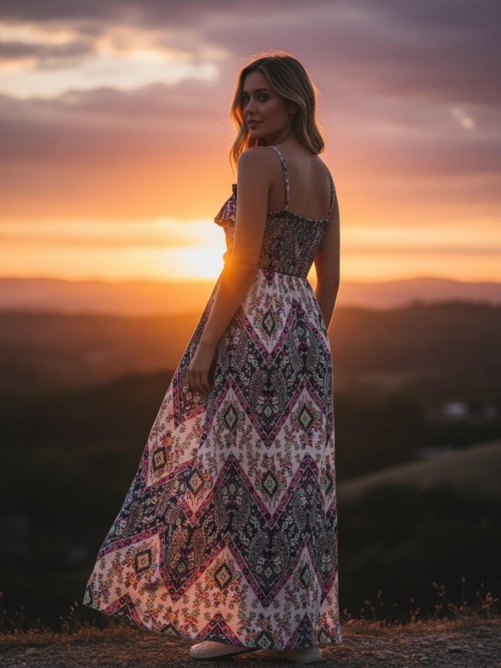 🌸 NWOT Persaya Boho Maxi Dress | Size Small 🌸